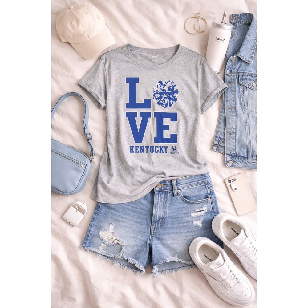GEN2 Girl's Love University of Kentucky T-Shirt Shirt Sleeve Gray/Blue Size XL